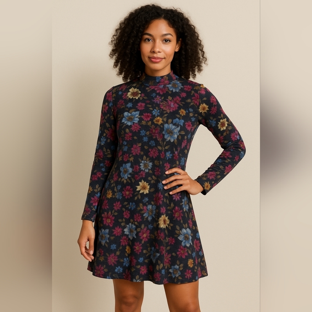 𝅺PEACH love California floral dress small